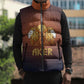 Aker Sleeveless Puffer Jacket Ancient Egyptian Sunset Gradient, Twin Lion Guardians, and Solar Disc - African Pride