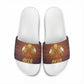 Aker Slide Sandals Ancient Egyptian Sunset Gradient, Twin Lion Guardians, and Solar Disc - African Pride
