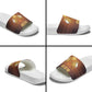 Aker Slide Sandals Ancient Egyptian Sunset Gradient, Twin Lion Guardians, and Solar Disc - African Pride