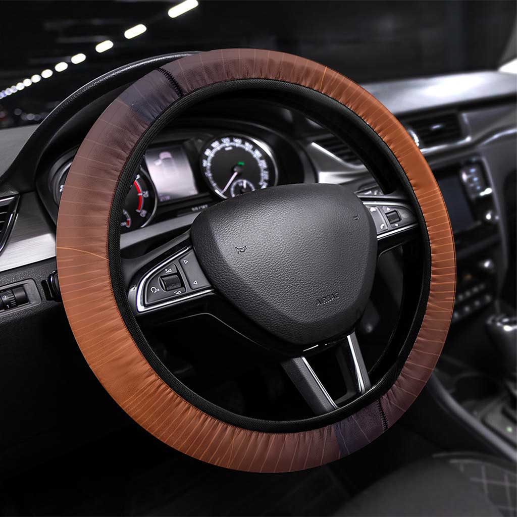 Aker Steering Wheel Cover Ancient Egyptian Sunset Gradient, Twin Lion Guardians, and Solar Disc - African Pride