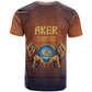 Aker T shirt Ancient Egyptian Sunset Gradient, Twin Lion Guardians, and Solar Disc - African Pride