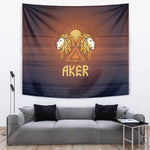 Aker Tapestry Ancient Egyptian Sunset Gradient, Twin Lion Guardians, and Solar Disc - African Pride