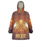 Aker Wearable Blanket Hoodie Ancient Egyptian Sunset Gradient, Twin Lion Guardians, and Solar Disc - African Pride