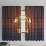 Aker Window Curtain Ancient Egyptian Sunset Gradient, Twin Lion Guardians, and Solar Disc - African Pride