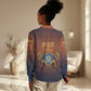 Aker Women Casual Shirt Ancient Egyptian Sunset Gradient, Twin Lion Guardians, and Solar Disc - African Pride