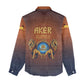 Aker Women Casual Shirt Ancient Egyptian Sunset Gradient, Twin Lion Guardians, and Solar Disc - African Pride