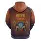 Aker Zip Hoodie Ancient Egyptian Sunset Gradient, Twin Lion Guardians, and Solar Disc - African Pride