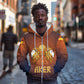 Aker Zip Hoodie Ancient Egyptian Sunset Gradient, Twin Lion Guardians, and Solar Disc - African Pride