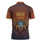 Aker Zipper Polo Shirt Ancient Egyptian Sunset Gradient, Twin Lion Guardians, and Solar Disc - African Pride