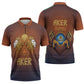 Aker Zipper Polo Shirt Ancient Egyptian Sunset Gradient, Twin Lion Guardians, and Solar Disc - African Pride