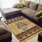 Aker Ancient Egyptian Area Rug with Hieroglyphic Pattern, Pyramid Symbol, and Twin Lion Guardians Motif - African Pride
