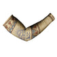Aker Ancient Egyptian Arm Sleeves with Hieroglyphic Pattern, Pyramid Symbol, and Twin Lion Guardians Motif - African Pride