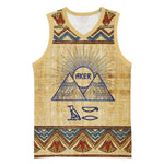 Aker Ancient Egyptian Basketball Jersey with Hieroglyphic Pattern, Pyramid Symbol, and Twin Lion Guardians Motif - African Pride