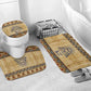Aker Ancient Egyptian Bathroom Set with Hieroglyphic Pattern, Pyramid Symbol, and Twin Lion Guardians Motif - African Pride