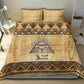 Aker Ancient Egyptian Bedding Set with Hieroglyphic Pattern, Pyramid Symbol, and Twin Lion Guardians Motif - African Pride
