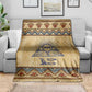 Aker Ancient Egyptian Blanket with Hieroglyphic Pattern, Pyramid Symbol, and Twin Lion Guardians Motif - African Pride