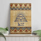Aker Ancient Egyptian Canvas Wall Art with Hieroglyphic Pattern, Pyramid Symbol, and Twin Lion Guardians Motif - African Pride