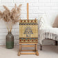 Aker Ancient Egyptian Canvas Wall Art with Hieroglyphic Pattern, Pyramid Symbol, and Twin Lion Guardians Motif - African Pride