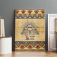 Aker Ancient Egyptian Canvas Wall Art with Hieroglyphic Pattern, Pyramid Symbol, and Twin Lion Guardians Motif - African Pride