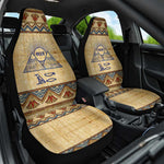 Aker Ancient Egyptian Car Seat Cover with Hieroglyphic Pattern, Pyramid Symbol, and Twin Lion Guardians Motif - African Pride