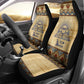 Aker Ancient Egyptian Car Seat Cover with Hieroglyphic Pattern, Pyramid Symbol, and Twin Lion Guardians Motif - African Pride