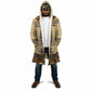 Aker Ancient Egyptian Cloak with Hieroglyphic Pattern, Pyramid Symbol, and Twin Lion Guardians Motif - African Pride
