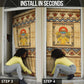 Aker Ancient Egyptian Door Cover with Hieroglyphic Pattern, Pyramid Symbol, and Twin Lion Guardians Motif - African Pride