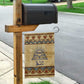 Aker Ancient Egyptian Garden Flag with Hieroglyphic Pattern, Pyramid Symbol, and Twin Lion Guardians Motif - African Pride