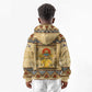 Aker Ancient Egyptian Kid Hoodie with Hieroglyphic Pattern, Pyramid Symbol, and Twin Lion Guardians Motif - African Pride