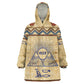 Aker Ancient Egyptian Kid Wearable Blanket Hoodie with Hieroglyphic Pattern, Pyramid Symbol, and Twin Lion Guardians Motif - African Pride