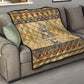 Aker Ancient Egyptian Quilt with Hieroglyphic Pattern, Pyramid Symbol, and Twin Lion Guardians Motif - African Pride