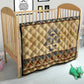 Aker Ancient Egyptian Quilt with Hieroglyphic Pattern, Pyramid Symbol, and Twin Lion Guardians Motif - African Pride