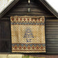 Aker Ancient Egyptian Quilt with Hieroglyphic Pattern, Pyramid Symbol, and Twin Lion Guardians Motif - African Pride