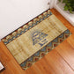 Aker Ancient Egyptian Rubber Doormat with Hieroglyphic Pattern, Pyramid Symbol, and Twin Lion Guardians Motif - African Pride