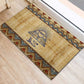 Aker Ancient Egyptian Rubber Doormat with Hieroglyphic Pattern, Pyramid Symbol, and Twin Lion Guardians Motif - African Pride