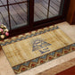 Aker Ancient Egyptian Rubber Doormat with Hieroglyphic Pattern, Pyramid Symbol, and Twin Lion Guardians Motif - African Pride