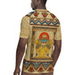 Aker Ancient Egyptian Rugby Jersey with Hieroglyphic Pattern, Pyramid Symbol, and Twin Lion Guardians Motif - African Pride