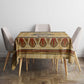 Aker Ancient Egyptian Tablecloth with Hieroglyphic Pattern, Pyramid Symbol, and Twin Lion Guardians Motif - African Pride