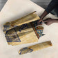 Aker Ancient Egyptian Umbrella with Hieroglyphic Pattern, Pyramid Symbol, and Twin Lion Guardians Motif - African Pride