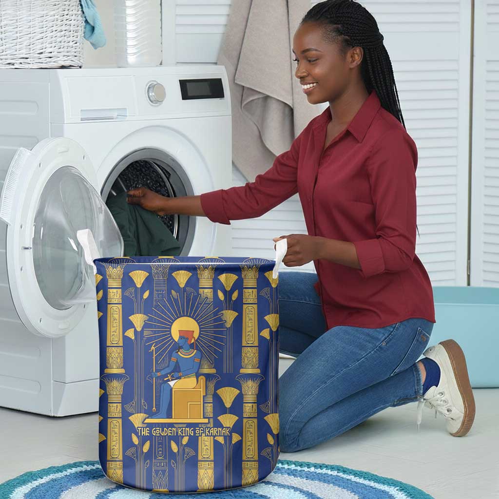 Amun Laundry Basket Ancient Egyptian Hieroglyphic, Pharaoh and Scarab - African Pride