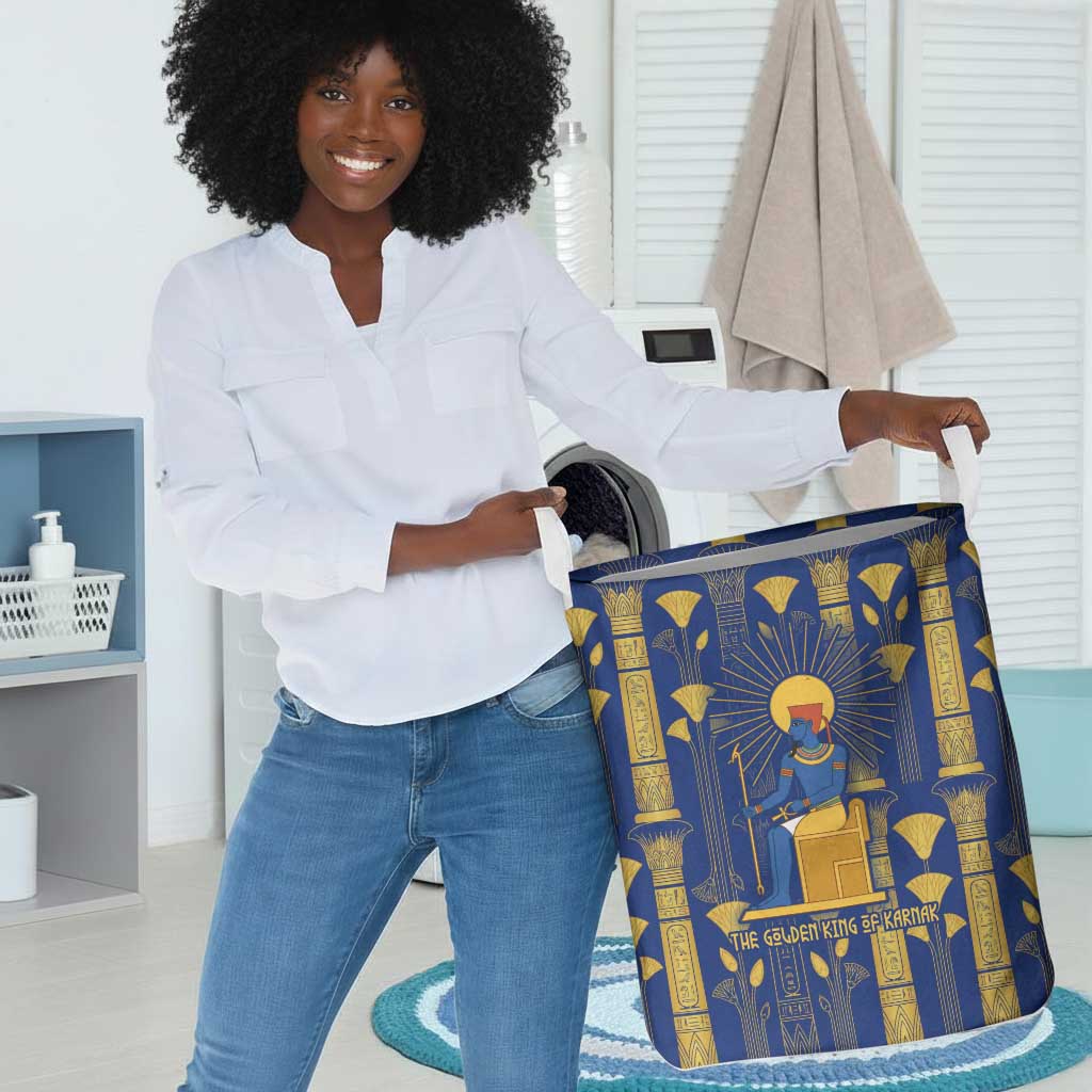 Amun Laundry Basket Ancient Egyptian Hieroglyphic, Pharaoh and Scarab - African Pride