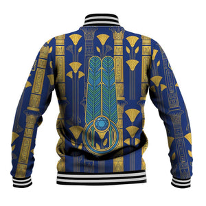 Amun Baseball Jacket Ancient Egyptian Hieroglyphic, Pharaoh and Scarab - African Pride