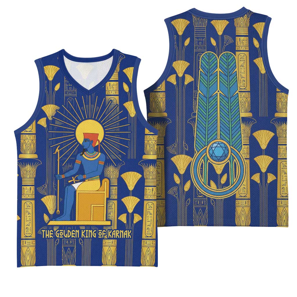 Amun Basketball Jersey Ancient Egyptian Hieroglyphic, Pharaoh and Scarab - African Pride