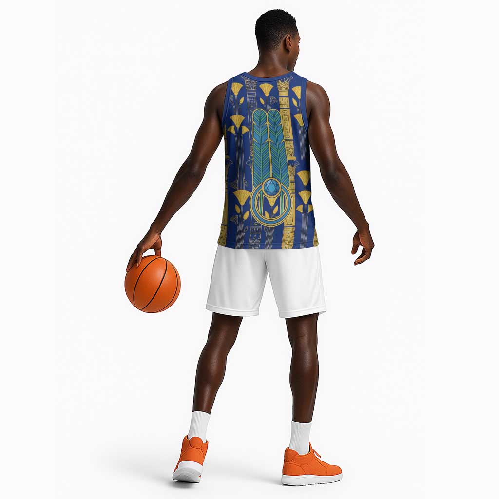 Amun Basketball Jersey Ancient Egyptian Hieroglyphic, Pharaoh and Scarab - African Pride