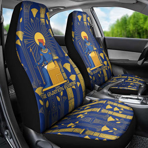 Amun Car Seat Cover Ancient Egyptian Hieroglyphic, Pharaoh and Scarab - African Pride