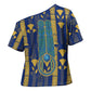 Amun Cross Shoulder Shirt Ancient Egyptian Hieroglyphic, Pharaoh and Scarab - African Pride