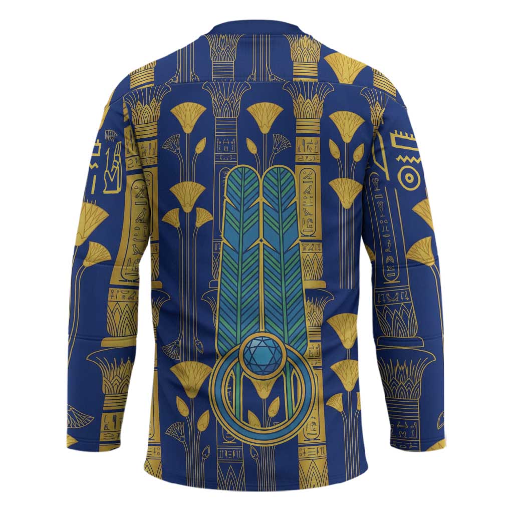Amun Hockey Jersey Ancient Egyptian Hieroglyphic, Pharaoh and Scarab - African Pride
