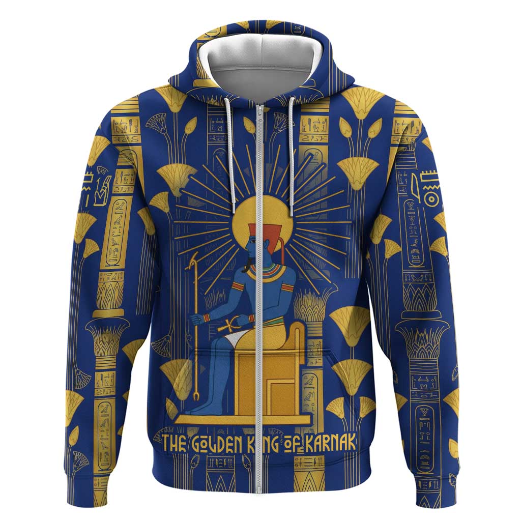 Amun Hoodie Ancient Egyptian Hieroglyphic, Pharaoh and Scarab - African Pride