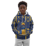 Amun Kid Hoodie Ancient Egyptian Hieroglyphic, Pharaoh and Scarab - African Pride