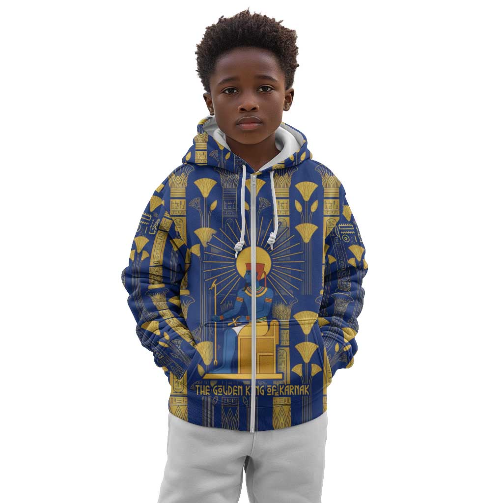 Amun Kid Hoodie Ancient Egyptian Hieroglyphic, Pharaoh and Scarab - African Pride